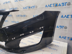 Front bumper bare Kia Optima 14-15 rest, black ABP, cracked, broken fastenings, scratches, fractures, pressed