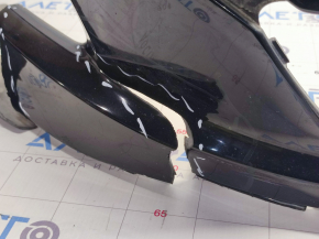 Front bumper bare Kia Optima 14-15 rest, black ABP, cracked, broken fastenings, scratches, fractures, pressed