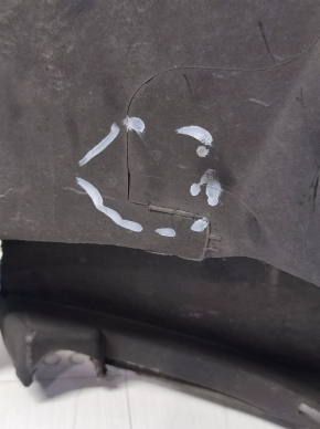Front bumper bare Kia Optima 14-15 rest, black ABP, cracked, broken fastenings, scratches, fractures, pressed