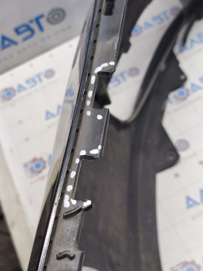 Front bumper bare Kia Optima 14-15 rest, black ABP, cracked, broken fastenings, scratches, fractures, pressed
