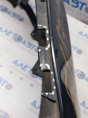Front bumper bare Kia Optima 14-15 rest, black ABP, cracked, broken fastenings, scratches, fractures, pressed