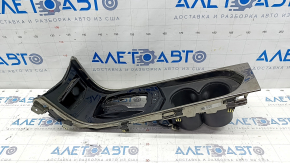 Center console trim with cup holders Cadillac ATS 13 - glossy black, chrome, scratches, broken lid mount