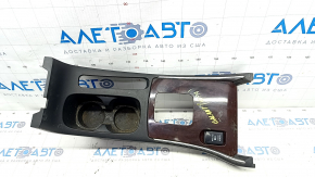 Mitsubishi Galant 08-12 center console trim black, wood insert, scratches, broken fasteners