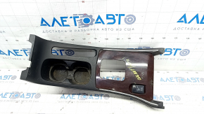 Mitsubishi Galant 08-12 center console trim black, wood insert, scratches, broken fasteners