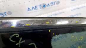 Window blind glass rear left Mazda CX-7 06-09 scratches on glass, scratches on chrome, tear of seal