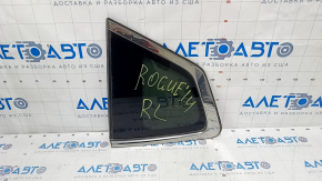 Window blind glass rear left Nissan Rogue 14-20 scratches on chrome, scratches on glass