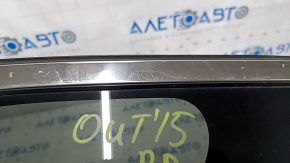 Window blind glass rear right Subaru Outback 15-19 black tint, scratches on chrome, scratches on glass