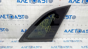 Window blind glass rear right Kia Sorento 10-15 black scratches on glass
