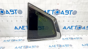 Window blind glass rear left Nissan Rogue 14-20 scratches on chrome, scratches on glass