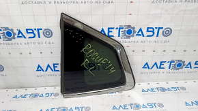 Window blind glass rear left Nissan Rogue 14-20 scratches on chrome, scratches on glass