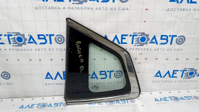 Window blind glass rear left Nissan Rogue 14-20 scratches on chrome, scratches on glass