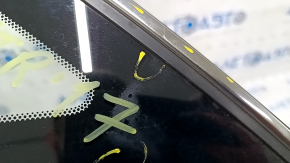 Window blind glass rear right Nissan Sentra 13-19 scratches on chrome, scratches on glass