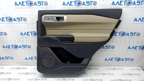 Door trim card rear right Ford Explorer 20 - beige under the curtain, scratches, crack in the trim, broken fastening