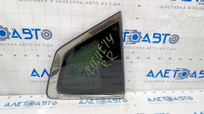 Window blind glass rear right Nissan Rogue 14-20 scratches on chrome, scratches on glass