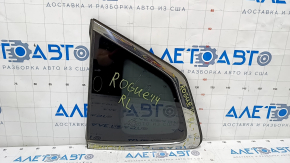 Window blind glass rear left Nissan Rogue 14-20 scratches on chrome, scratches on glass, dents on chrome