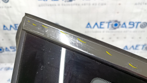 Window blind glass rear left Nissan Rogue 14-20 scratches on chrome, scratches on glass, dents on chrome