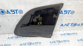 Window blind glass rear right Jeep Cherokee KL 14-18 black scratches on glass, bent molding