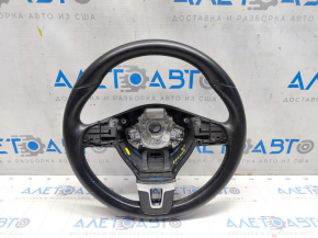 Naked steering wheel VW Passat b7 12-15 USA leather, black, scratches, small bumps