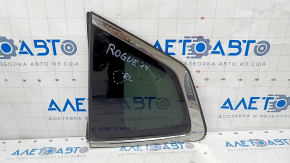 Window blind glass rear left Nissan Rogue 14-20 scratches on chrome, scratches on glass
