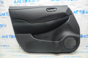 Door trim card front left Nissan Leaf 18-21 black with black insert leather, armrest cloth