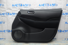 Door trim card front right Nissan Leaf 18-21 black with black insert leather, armrest cloth