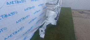 Front left quarter Toyota Prius V 12-17 white, with central pillar