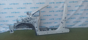 Front left quarter Toyota Prius V 12-17 white, with central pillar