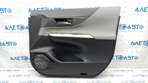 Door trim card front right Toyota Venza 23 - leather, black-gray, wood insert, scratches