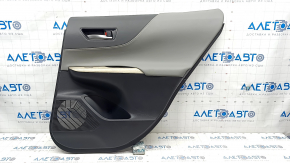 Door trim card rear right Toyota Venza 23 - leather, black-gray, wood insert, scratches