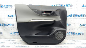 Door trim card front left Toyota Venza 23 - leather, black and gray, wood insert, tear