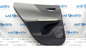 Door trim card rear left Toyota Venza 23 - leather, black-gray, wood insert, scratches
