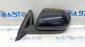 Side mirror left Ford Explorer 20- 13+2 pins, turn signal, heating, camera, BSM, backlight, black, crack in turn signal