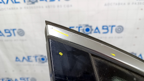 Window blind glass rear left Porsche Cayenne 958 11-14 with molding chrome, scratches on molding and chrome