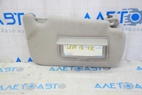 Right visor Nissan Leaf 18 - gray with backlight without hook for cleaning