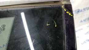 Window blind glass rear left BMW 335i e92 07-13 scratches on glass, broken molding, bent chrome molding, molding peeled off