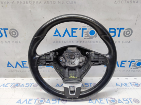 Naked steering wheel VW Passat b7 12-15 USA leather, black, scratches, small bumps, worn