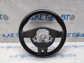 Naked steering wheel VW Passat b7 12-15 USA leather, black, scratches, small bumps, worn