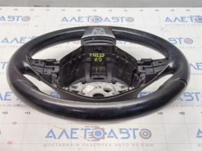 Naked steering wheel VW Passat b7 12-15 USA leather, black, scratches, small bumps, worn