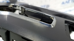 Center console trim with cup holders Ford Fusion mk5 17-20 chrome defect, scratches, broken mount