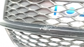 Lower grille of the front bumper left Audi Q5 8R 13-17 rest, s-line, matt+gloss, black insert, under fog lights, dented