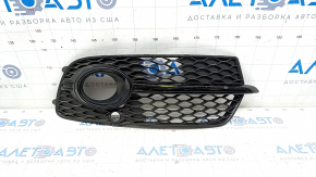 Lower grille of the front bumper right Audi Q5 8R 13-17 rest, s-line, matt+gloss, black insert, under fog lights, chip