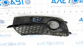 Lower grille of the front bumper right Audi Q5 8R 13-17 rest, s-line, matt+gloss, black insert, under fog lights, chip