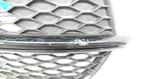 Lower grille of the front bumper right Audi Q5 8R 13-17 rest, s-line, matt+gloss, black insert, under fog lights, chip