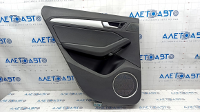 Door trim card rear left Audi Q5 8R 09-17 black with gray insert, leather, Bang and Olufsen, scratches