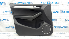 Door trim card front left Audi Q5 8R 09-17 black with gray insert, leather, Bang and Olufsen, tear, scratches