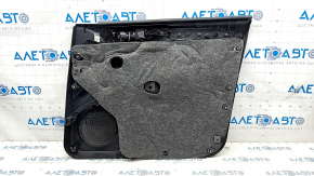Door trim card front left Audi Q5 8R 09-17 black with gray insert, leather, Bang and Olufsen, tear, scratches