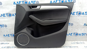 Door trim card front right Audi Q5 8R 09-17 black with gray insert, leather, Bang and Olufsen, scratches