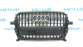 Radiator grill Audi Q5 8R 13-17 for parking sensors, matte + black gloss, black inserts, cracks
