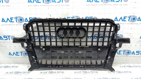Radiator grill Audi Q5 8R 13-17 for parking sensors, matte + black gloss, black inserts, cracks