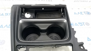 Center console trim with cup holders BMW 3 F30 12-15 black, without shifter trim